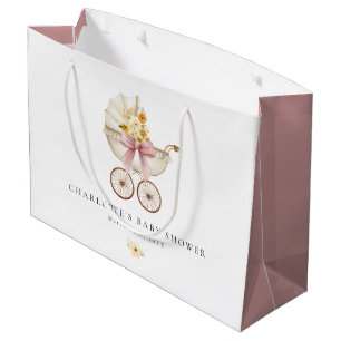 Sac pour Baby Shower Grande Taille Fleurs et Carro