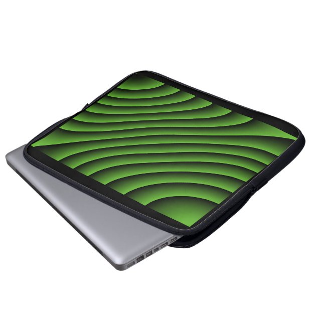 Sac pour ordinateur portable Hypnotic Green Wavy L (Devant bas)