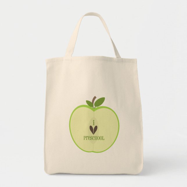 Sac préscolaire de professeur - Apple vert demi (Devant)