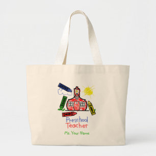 Sac préscolaire de professeur - école et crayons