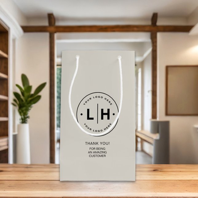 Sac publicitaire avec logo d'entreprise personnali (Personalized Custom Logo QR code Business Gift Bag by MINTIC DESIGN STUDIO)