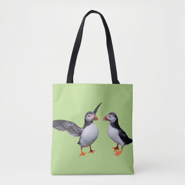 Sac Puffin Pals tout-imprimé (Vert) (Devant)