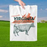 Sac Réutilisable Commonwealth De Virginie Venez Sentir Notre Air La<br><div class="desc">Un logo amusant pour le Commonwealth de Virginie. Il y a des vaches ici. Des Blue Ridge Mountains à l'océan,  il y a tellement plus en Virginie que de simples vaches,  mais concentrons-nous sur les vaches pour celle-ci.</div>