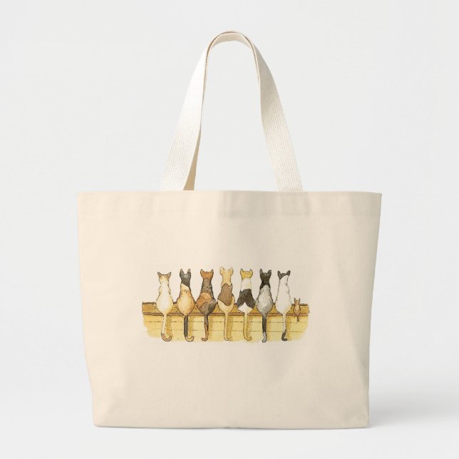 Sac réutilisable de chats de postérieurs mignons (Devant)