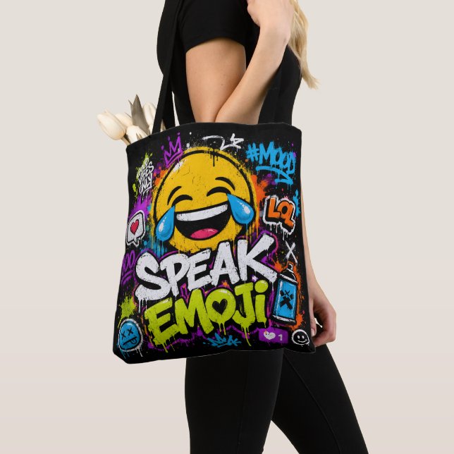 Sac Réutilisable de Shopping avec Emoji de Voyage  (De près)