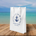 Sac Réutilisable Dernière Voile Avant Le Mariage Voile Faveurs Sac<br><div class="desc">Dernière Voile Avant Le Voile Nautique Marine Bleu Ancre Coeurs Mariage Favor Sac,  Sac Cadeau</div>