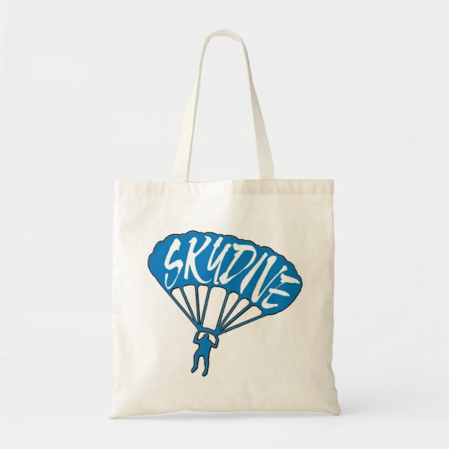 Sac réutilisable du logo bleu fanatique Skydive (Devant)