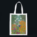 Sac Réutilisable Gustav Klimt Fleur Jardin Cottage Nature<br><div class="desc">Un beau tableau de jardin - c'est un tableau classique de Gustav Klimt,  appelé Cottage Garden,  ou Bauergarten,  1907,  qui est un gros plan d'un jardin fleuri,  un tableau floral coloré.</div>