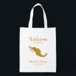 Sac Réutilisable Mexique Destination Wedding Welcome Bag, Sac fourr<br><div class="desc">Un sac cadeau de bienvenue Mariage pour les clients extérieurs à la ville à votre mariage,  avec l'image du Mexique,  avec le coeur que vous pouvez placer à l'endroit précis. Remplissez fourre-tout de vos bonbons préférés.</div>
