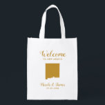 Sac Réutilisable Nouveau-Mexique Destination Wedding Welcome Bag Fo<br><div class="desc">Un sac cadeau de bienvenue Mariage pour les clients de l'extérieur de la ville à votre mariage,  avec l'image du Nouveau Mexique,  avec le coeur que vous pouvez placer à l'endroit précis. Remplissez fourre-tout de vos bonbons préférés.</div>