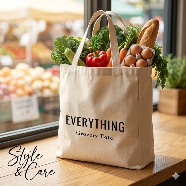 Sac réutilisable personnalisé pour les courses (Personalized Everything Reusable Grocery Tote Bag)