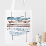 Sac Réutilisable Sac d'accueil personnalisé, Mariage côtier nautiqu<br><div class="desc">Personnalisez comme vous aimez ce beau sac de bienvenue de plage / mariage nautique ou sac de réception ! Personnaliser texte comme vous le souhaitez, notre texte est simplement un exemple. Possibilité d'utiliser des zones de texte modèles sous "Personnaliser ce modèle" pour ajouter facilement votre message. Option permettant de sélectionner...</div>