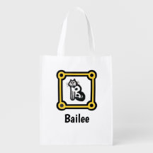 Sac en polyester - Lettre chats B en cadre