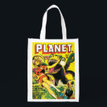 SAC RÉUTILISABLE SCIENCE CLASSIQUE FICTION RETRO PLANET COMICS<br><div class="desc">Un sac d'épicerie réutilisable funky,  avec la couverture du magazine de science-fiction Rétro Planet Comics,  n° 42,  mai 1946. La couverture est de Joe Doolin. Disponible dans d'autres styles. Visitez notre magasin pour plus de cadeaux Sci Fi et d'autres articles.</div>
