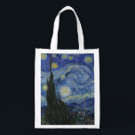 Sac Réutilisable Starry Night by Vincent Van Gogh<br><div class="desc">Une des peintures les plus célèbres de Vincent Van Gogh. Starry Night est une belle huile bleue sur toile de Van Gogh et c'est la plus haute qualité disponible sur Zazzle afin que vous puissiez vous attendre à des résultats d'impression de haute qualité. Disponible sur de nombreux cadeaux, coques électroniques,...</div>