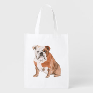 Sac Réutilisable Symte anglais Bulldog illustration Grocery Bag