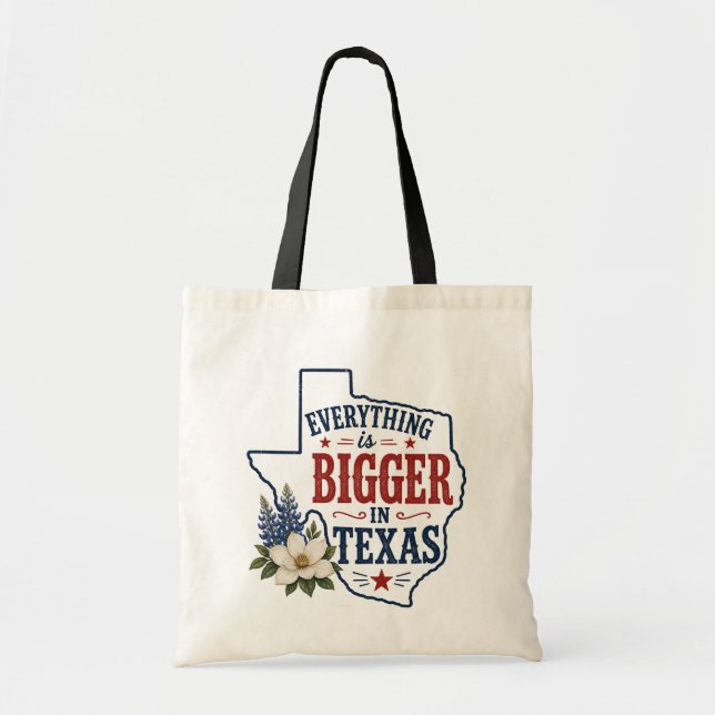Sac Réutilisable Tout est Plus Grand au Texas  (Devant)