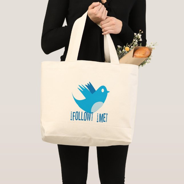 Sac réutilisable Twitter Suivez-moi (Devant (produit))
