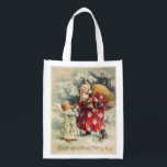 Sac Réutilisable Vintage Christmas Père Noël Alternative cadeau env<br><div class="desc">Il s'agit d'un grand sac réutilisable avec un Père Noël de Noël victorien d'art vintage et un ange. Ces sacs sont parfaits comme emballage cadeau écologique. Ils sont un moyen respectueux de l'environnement d'envelopper vos cadeaux parce qu'ils peuvent être réutilisés année après année et créer moins de déchets que le...</div>