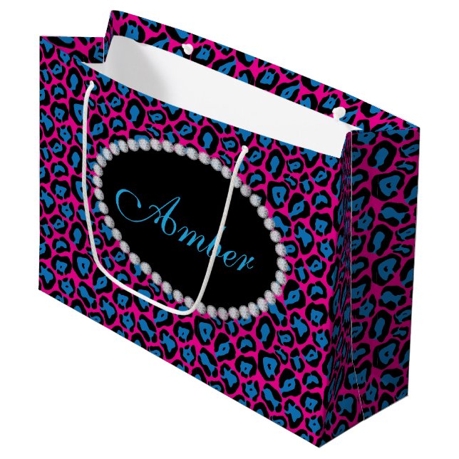 Sac rose et bleu de cadeau d'atterrisseur de (Devant Angle)