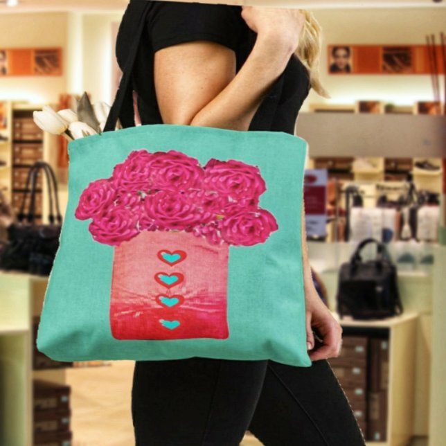 Sac Rose-II Fourre-tout (She is all that, And a Bag of Roses!)