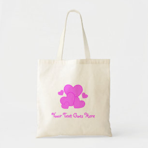 Sac rose mignon de toile de coeur - customisé