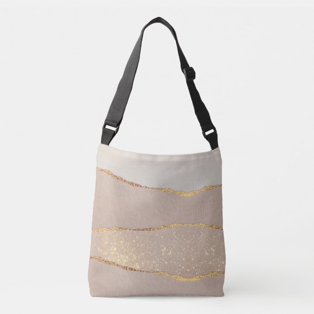 Sac Rose  Parties scintillant Gold Crossbody de lu (Devant)