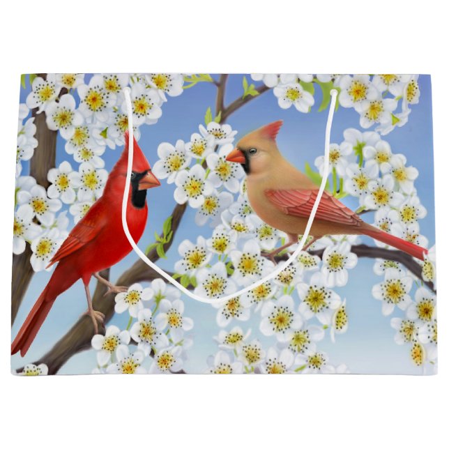 Sac rouge cardinal du nord de cadeau d'oiseaux (Devant)