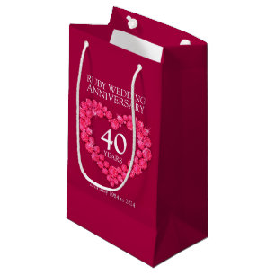 Sac rouge de photo d'anniversaire de mariage de