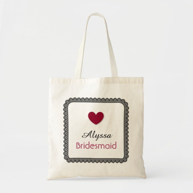 Sac rouge V02 de mariage de demoiselle d'honneur (Devant)