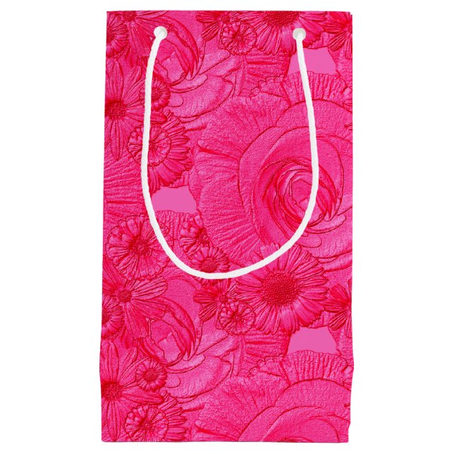 Sac S Fleurs Embossées-Chauds-GIFT Rose (Devant)