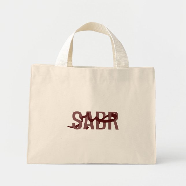 Sac Sabr Arabe Minimaliste Calligraphie Islamique (Devant)