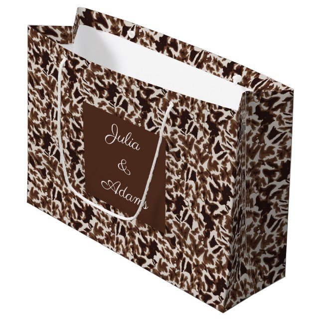 Sac Sac Cadeau Brun de Girafe (Devant Angle)