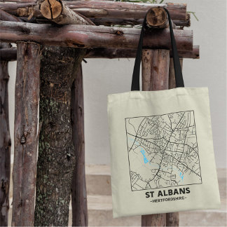 Sac St Albans, carte de la ville de Hertfordshire