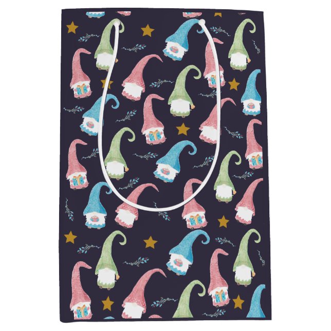 Sac suédois de cadeau de motif de gnomes (Devant)