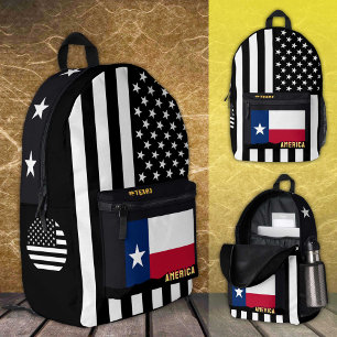 Sac Texas Flag personnalisé, American Flag / Texas