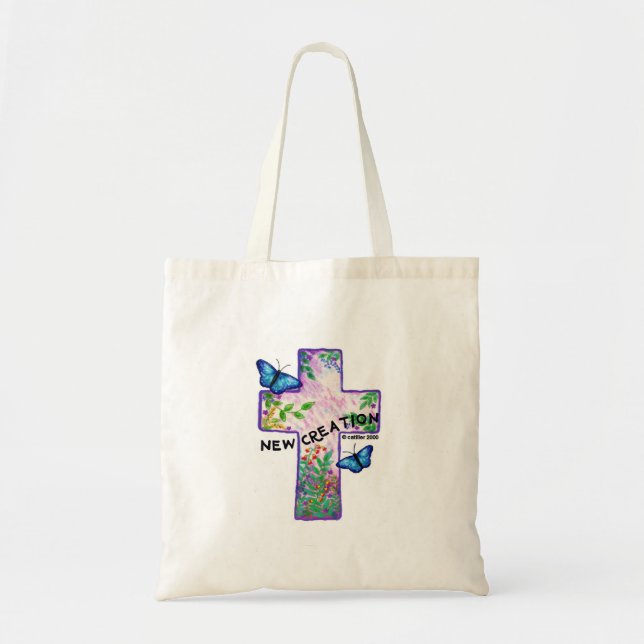 Sac Tote Croix de Nouvelle Création Chrétienne (Devant)