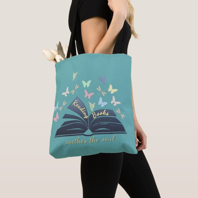 Sac Tote "La Lecture Apaise L'Âme" (De près)