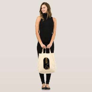 Sac Tote Lune en Or Art Islamique - Toile Esthétiq