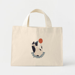 Sac Tote Taille Mini Fête d'Anniversaire Chat Smok