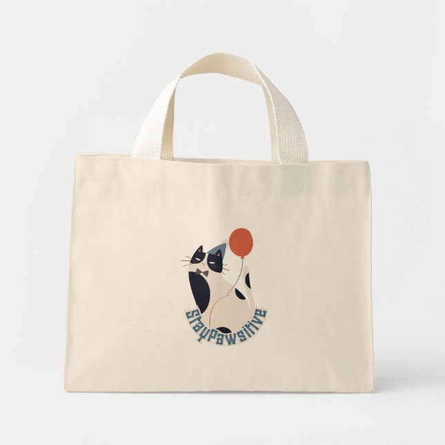 Sac Tote Taille Mini Fête d'Anniversaire Chat Smok (Devant)