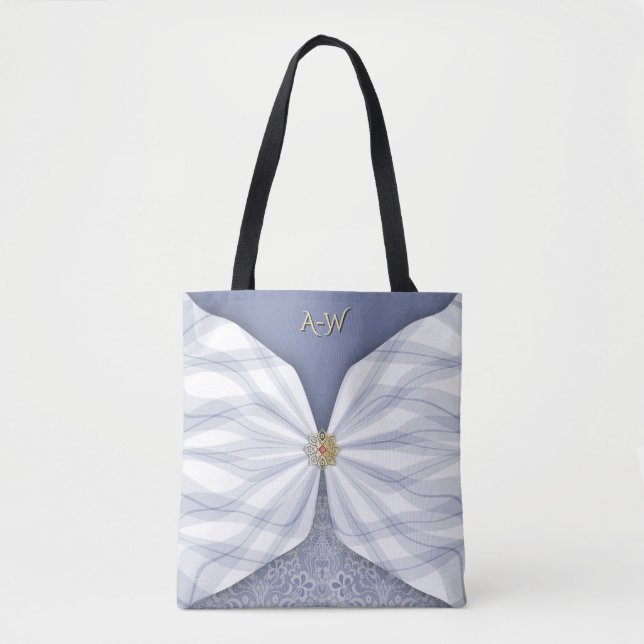 Sac Totem d'Illusion de Tissu Bleu Poussiéreux Mon (Devant)