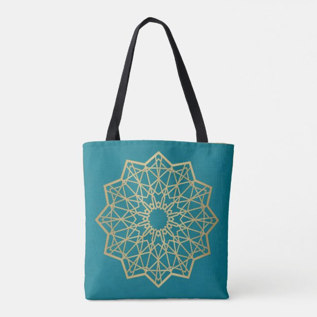 Sac Totem Géométrie Sacrée Turquoise (Dos)
