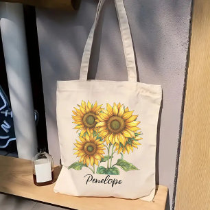 Sac Tournesol Personnalisé, Cadeau pour Demoiselle