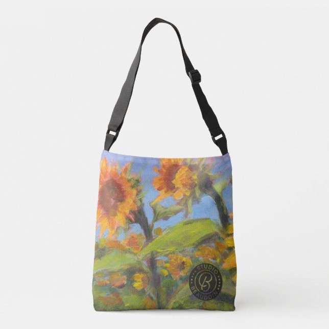 Sac transversal tournesol avec logo noir (Dos)