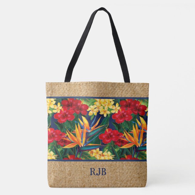 Sac Tropical Monogramme Hawaïen Sac de Plage (Devant)