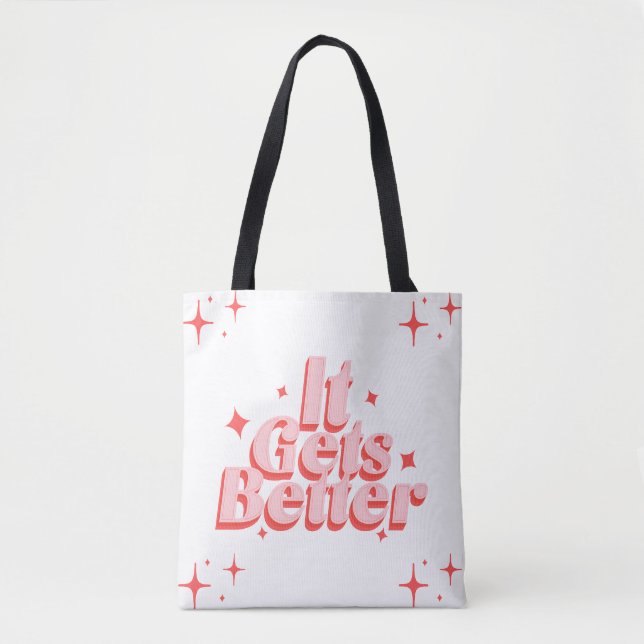 Sac typographique à paillettes rétro (Devant)