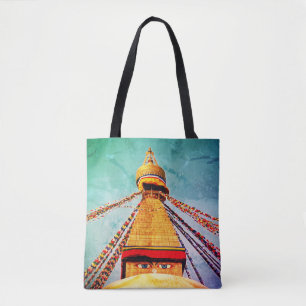 Sac Vintage aux yeux de Bouddha, Stupa, Népal