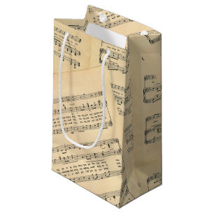Sac vintage de cadeau de musique de feuille de