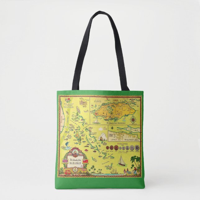 Sac vintage des îles Bahamas illustré (Devant)